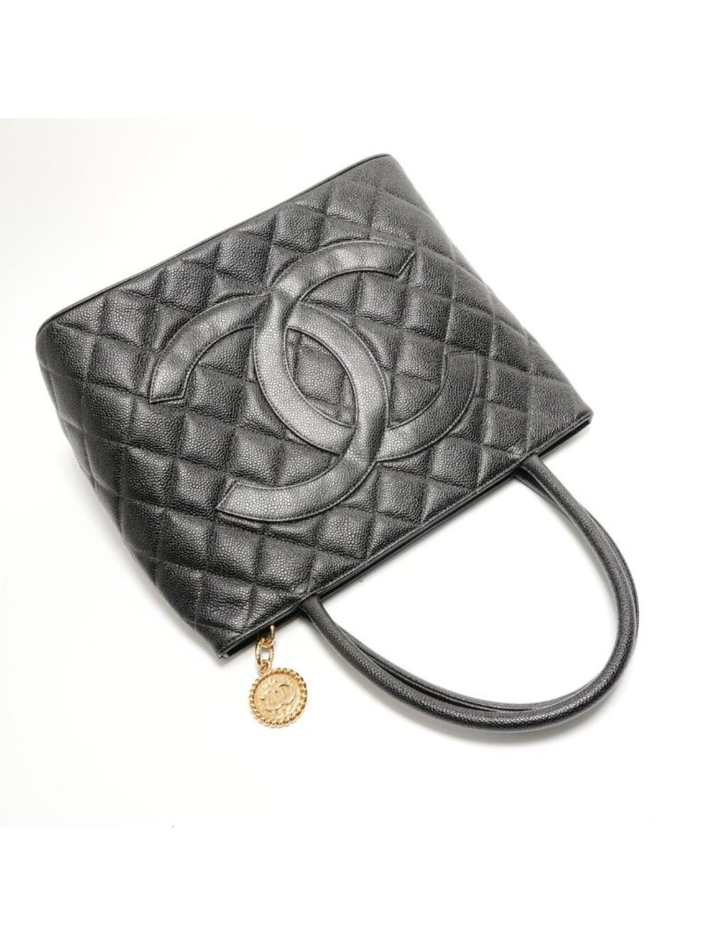 Chanel Tote Caviar Leather Medallion CC Logo - Picture 8 of 10